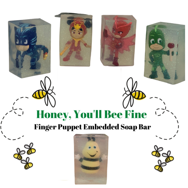 Honey you’ll Bee Fine, Finger Puppet Embedded Soap Bar